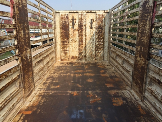 ขายลูกพ่วง 3 เพลาแท้ ไม่ดั้ม อู่พนัส กระบะเหล็กคอกสูง ปี 56 สภาพสวย ยาว 7 เมตร