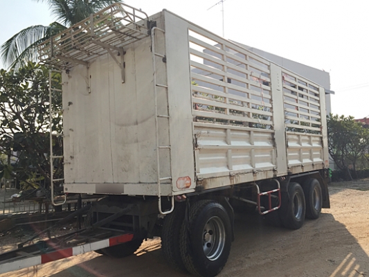 ขายลูกพ่วง 3 เพลาแท้ ไม่ดั้ม อู่พนัส กระบะเหล็กคอกสูง ปี 56 สภาพสวย ยาว 7 เมตร