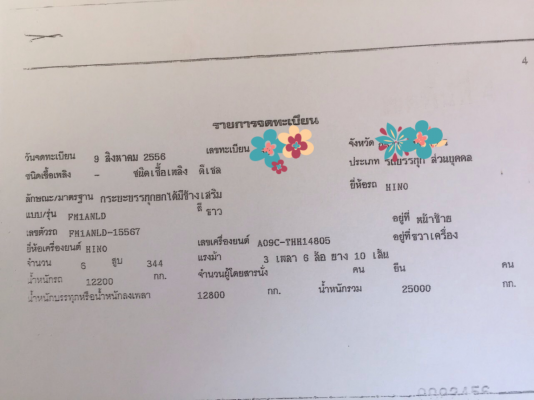 ขายดาวน์รถบรรทุก 10 ล้อดัมพ์ HINO MEGA 344 แรงม้าปี 2556 ไมล์ 13000 กม.ขายดาวน์ 950000