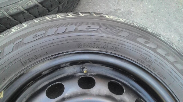 กะทะ 4 รู ขอบ14 พร้อมยาง 165/185/65R14 ชุด 4 ล้อ tel.081-427-3941 ไอดีไลน์ autobot107