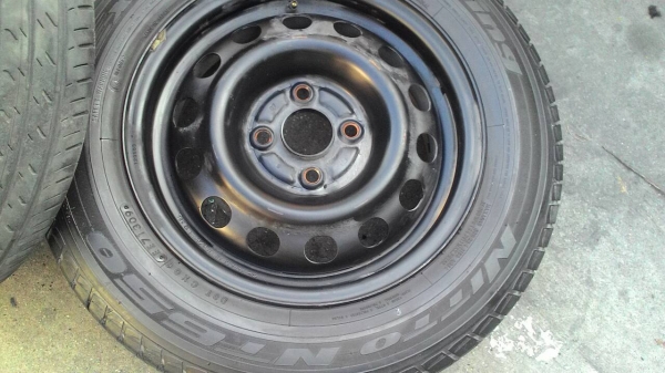 กะทะ 4 รู ขอบ14 พร้อมยาง 165/185/65R14 ชุด 4 ล้อ tel.081-427-3941 ไอดีไลน์ autobot107