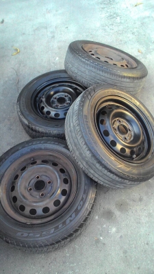 กะทะ 4 รู ขอบ14 พร้อมยาง 165/185/65R14 ชุด 4 ล้อ tel.081-427-3941 ไอดีไลน์ autobot107