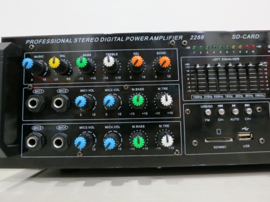 เพาเวอร์มิกเซอร์ ยี่ห้อ SUKE รุ่น 2288 ของใหม่ อีคิวในตัว วิทยุได้ เสียบเมมได้ ไมค์ 4ช่อง