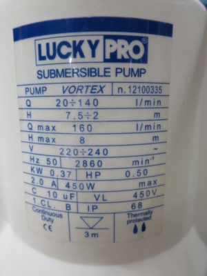 ปั๊มจุ่มน้ำแบบมีลูกลอย สำหรับน้ำสกปรก ของใหม่ LUCKY PRO รุ่น POP VORTEX Series