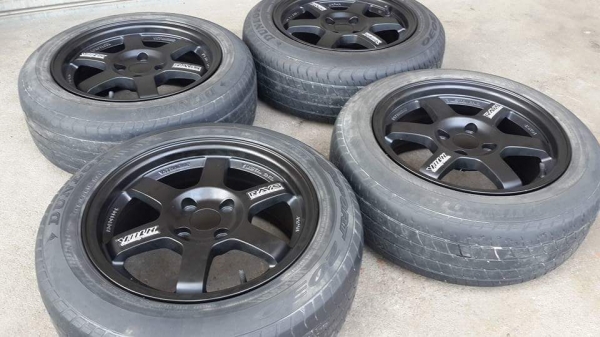 TE37 ขอบ 15 4รู100 สภาพ99.99\% พร้อมยาง Dunlop