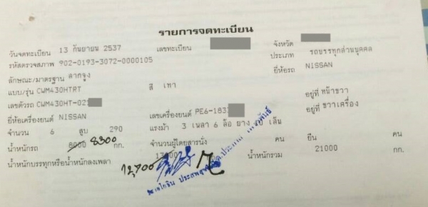 รถ 10 ล้อ ลากจูง ยี่ห้อ NISSAN  พร้อมหาง  2 เพลา