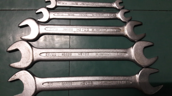 ขายประแจปากตายเยอรมันงานเก่าเก็บชุด5ตัวระบบหุนHEYCO W.-GERMANY. ขายประแจปากตายเยอรมันงานเก่าเก็บชุด5ตัวระบบหุนHEYCO W.-GERMANY.