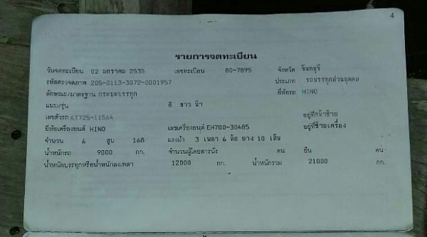 สิบล้อ ฮีโน่ KT725 EH700 สโลส2เพา เทนเลอร์บรรทุก แม็คโค 200 สภาพพร้อมใช้ เล่มทะเบียนพร้อมโอน