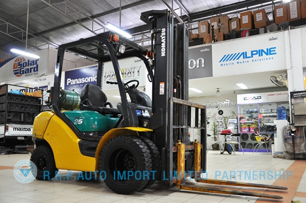 ขายรถโฟล์คลิฟท์มือสอง KOMATSU รุ่น FG25T-571949 ราคา xxx,xxx บาท นำเข้าจากญี่ปุ่น ไม่เคยใช้งา่นในไทย