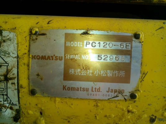 ขายรถแบคโฮ KOMATSU PC120-6E ซีเรียล 52968 เอกสารอินวอย ระบบไฟเต็ม ราคา 950000