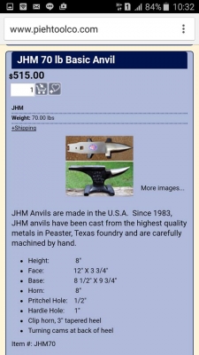 ทั่งJHM Basic Anvil 70Lb ทั่งJHM Basic Anvil 70Lb