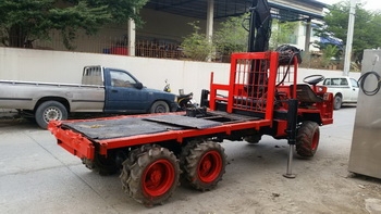 รถบรรทุก 10 ล้อยาง 3 เพลา พร้อมเครนเล็ก ติดหัวคีบไม้ คีบอ้อย มีวิ๊นซ์ ครบสูตร