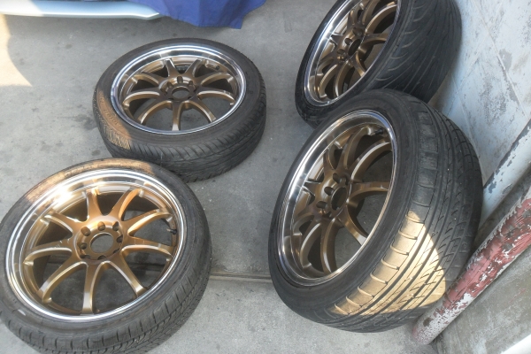 ล้อแม็ก17นิ้ว4รู100/114 พร้อมยาง สวยๆ 4 ล้อ ราคา 6750 บาท