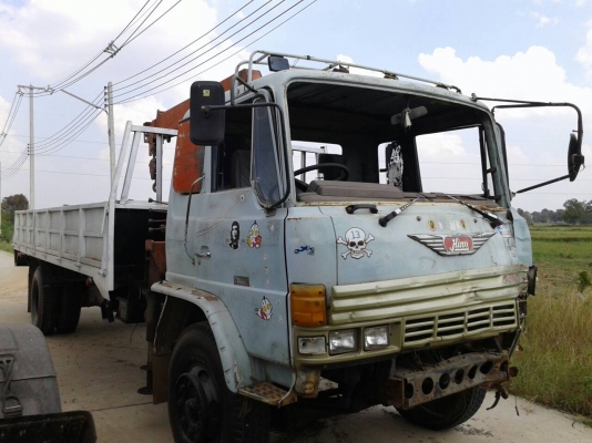 ขายหกล้อ HINO FF177KA ติดเครน 3ตัน คัชชีสวย ยางดี กระบะยาว6.50  เอกสารเล่มทะเบียนพร้อมโอน