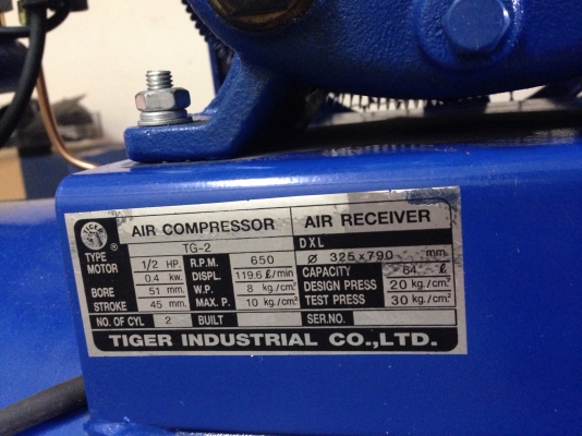 ขายปั้มลม Tiger มอเตอร์ Venz 1/2HP. 220V ไฟบ้าน สภาพเหมือนใหม่ ใช้งานมาครั้งเดียวครับ ขายปั้มลม Tiger มอเตอร์ Venz 1/2HP. 220V ไฟบ้าน สภาพเหมือนใหม่ ใช้งานมาครั้งเดียวครับ