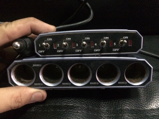 ที่จุดบุหรี่5ช่อง มีสวิตปิดเปิด สายเส้นใหญ่ มือ2 ญี่ปุ่น