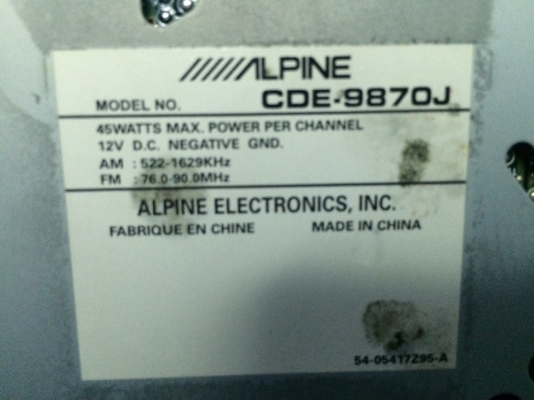 Alpine CDE-9870J MP3-RW CD-RW ปรีเอ้า1ชุด สภาพสวย มือ2 ญี่ปุ่น