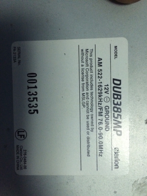 Clarion DUB385MP USB IPOD MP3 CD AUX ปรีเอ้า2ชุด 728ตัวแปรสีไฟเครื่องเล่น สภาพสวย มือ2 ญี่ปุ่น