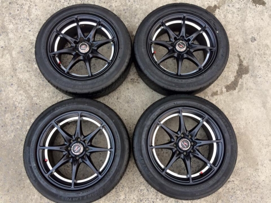 แม็กYachiyodaขอบ15"4รู100&amp;114+ยางDunlop195/55/15 ปี12+11 ยกชุด8,700.฿