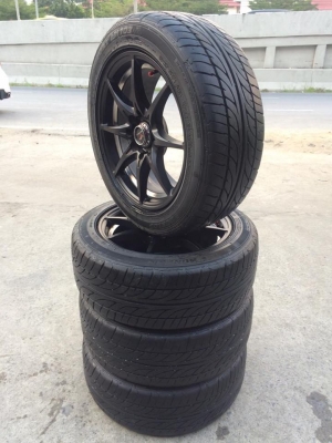 แม็กYachiyodaขอบ15"4รู100&amp;114+ยางDunlop195/55/15 ปี12+11 ยกชุด8,700.฿