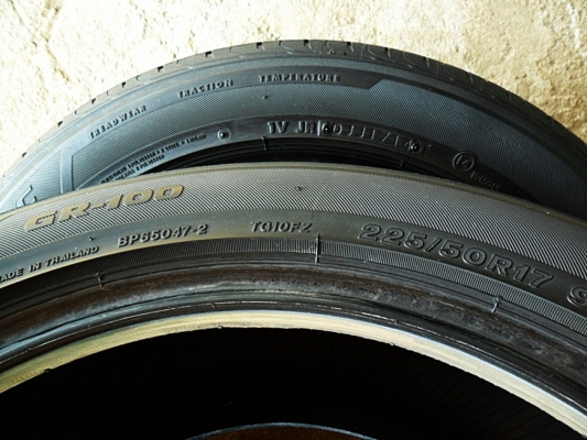 ยางขอบ17  บริดสโตน 225-50-R17ลงพื้นปลายปี14 (4เส้น 4,800)