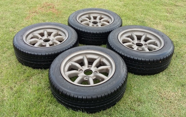 ล้อ,Watanabe F8 15"F6.5-R7 Of15 4H114.3 ยางปี14 20,000 ล้อ,Watanabe F8 15"F6.5-R7 Of15 4H114.3 ยางปี14 20,000