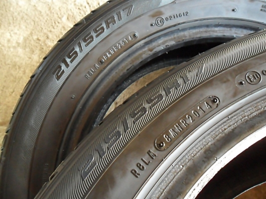 ยางขอบ17  ดันล็อป215-55-R17ลงพื้นปลายปี14 (4เส้น 3,200)