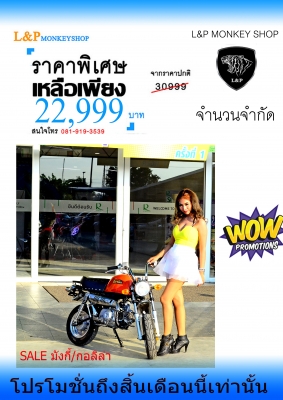 จัดโปรโมชั่น ลดราคาสุดแบบ มโหฬษร เหลือ 22999 บาท มังกี้ กอลิล่า เดิม ราคาสุดๆ เริ่มต้นเพียง 2XXXX  แต่งๆๆ ลดราคาทุกรุ่นและมีของแถมอีกมากมาย  ด่วนๆๆ ลดๆๆ   เริ่มต้นราคา ที 25900