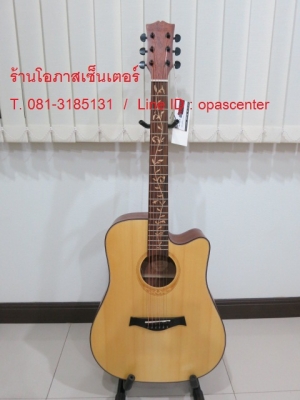 กีต้าร์โปร่งเว้าไฟฟ้า Amari รุ่น AM-419C สีไม้ด้าน คอสลัก ของใหม่ EQ อย่างดี