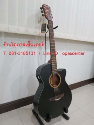 กีต้าร์โปร่งไฟฟ้าตัวบาง Vivid 336E ของใหม่ สีดำด้าน อีคิวจูนเนอร์ในตัว