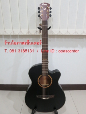 กีต้าร์โปร่งไฟฟ้าตัวบาง Vivid 336E ของใหม่ สีดำด้าน อีคิวจูนเนอร์ในตัว