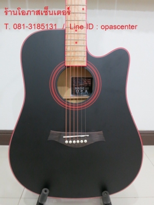 กีต้าร์โปร่งเว้า Composer สีดำ ขัดด้าน สวยมาก ของใหม่ มือหนึ่ง