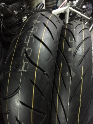 ยางใหม่ Dunlop 120/70/17-160/60/17 ปี 13-14