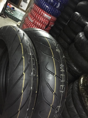ยางใหม่ Dunlop 120/70/17-160/60/17 ปี 13-14