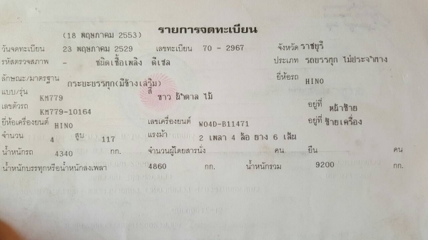 ขายรถHINO KM779 เครื่อง WO4D 117 แรงม้า เครื่องดี คัสซีสวย ยาว5.50เมตร  สภาพตามรูปเรย  ทบ.ขาด4ปี ขายตามสภาพ โทร.080-1085007 บอล Line.080-1085007