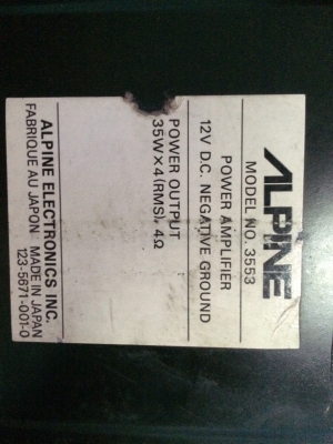 Alpine 3553 4CH 35W-4CH 4Ohms หรือ 50W-4CH 2Ohms 100W 2CH Made in Japan มือ2 ญี่ปุ่น