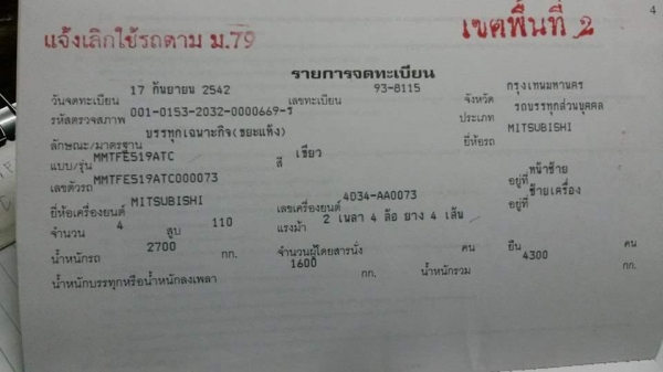 รถยก มิตซู Canter 4 ล้อ 110 แรง