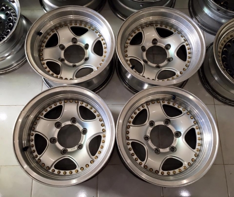 ขายล้อ JAOS VICTRON 2 ชิ้นแท้ 15x7.5" ET-14 6/139.7 สวยๆประมูลญี่ปุ่น