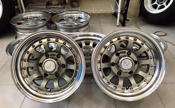 ล้อ WORK CRAG 2 ชิ้นแท้ ขอบ 15x7" ET-13 6/139.7 สวยๆมี 5 วง ประมูลญี่ปุ่น