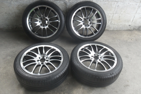 ล้อแม็ก17นิ้ว4รู100/114 พร้อมยาง สวยๆ 4 ล้อ ราคา 6750 บาท