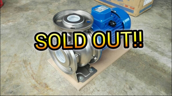== SOLD == ** ของใหม่อยู่ในลัง ** ปั้มน้ำสแตนเลส EBARA ITALY 2 HP. 2800 RPM. 380V. เข้า 2.5"- 1.5"
