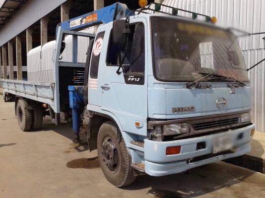 ขายรถติดเครน Hino FF1JMKA 6 ล้อ เครื่อง JO8C-210 แรง ติดเครน tanado 3 ตัน กระบะยาว 5.5 เมตร ยาง 9.00-20 รถห้างแท้