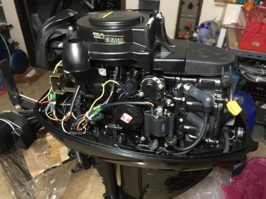 ปิดการขาย เครื่องเรือ YAMABISI 15HP 4 จังหวะ 4 Stoke ท่อนยาว สตาร์มือ สภาพ100\%