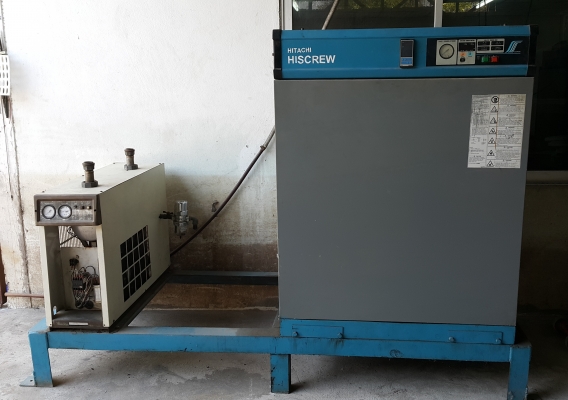 ขายปั้มลมฮิตาซิ แบบสกรู ไฟ 3 เฟลส 50 แรง พร้อมถังพักลม ขายปั้มลมฮิตาซิ แบบสกรู ไฟ 3 เฟลส 50 แรง พร้อมถังพักลม