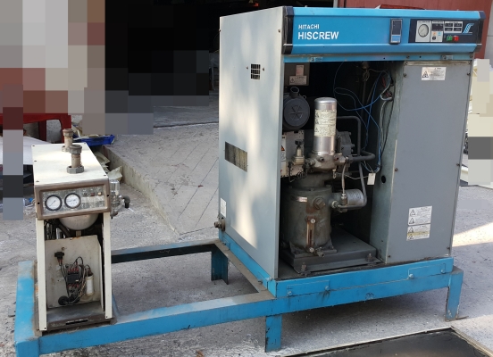 ขายปั้มลมฮิตาซิ แบบสกรู ไฟ 3 เฟลส 50 แรง พร้อมถังพักลม ขายปั้มลมฮิตาซิ แบบสกรู ไฟ 3 เฟลส 50 แรง พร้อมถังพักลม