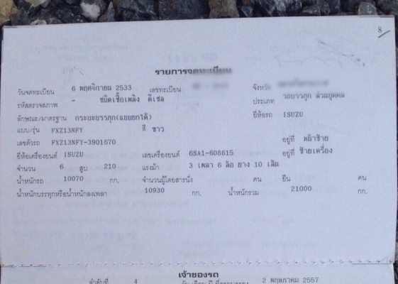 ขายรถบรรทุกสิบล้อดัมพ์ ISUZU เครื่อง 210 แรง ปี 33 กระบะดัมพ์สามมิตร ทะเบียนพร้อม