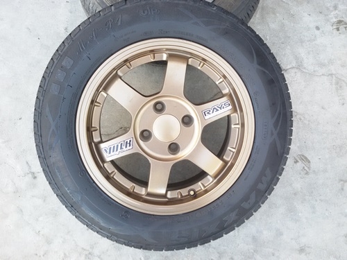 ขายล้อTE37 II ขอบ14 4รู 100 กว้าว6ยางปี 14  4 ล้อ