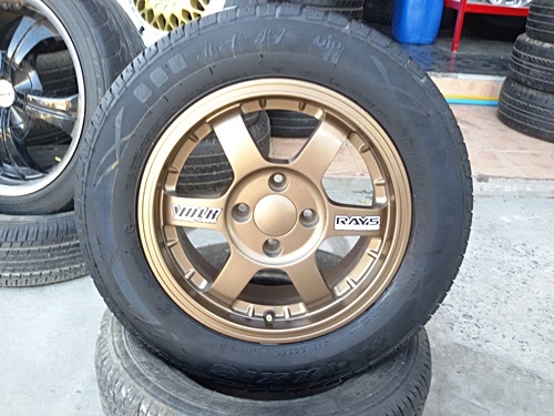 ขายล้อTE37 II ขอบ14 4รู 100 กว้าว6ยางปี 14  4 ล้อ