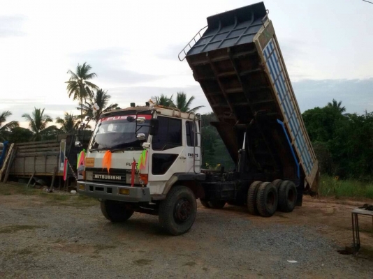 ขายรถบรรทุกสิบล้อดัมพ์ Mitsubishi turbo TF#7,4xx ปี 40 เครื่องเดิม 6d16 turbo-220 แรง เกียร์เดิม