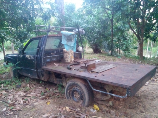 (ปิดการแล้วคับไปนาทวี)รถกระบะเลื่อนไม้ รถยังใช้งานได้